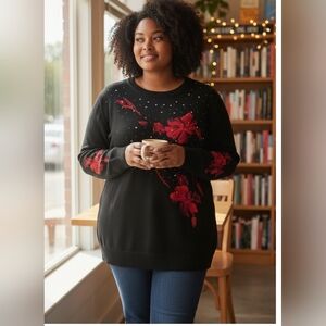 Cathy Daniels Black and Red Sweater